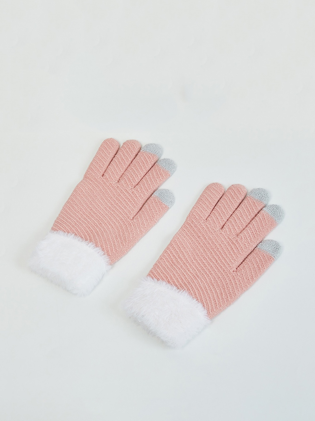 

max Textured Winter Hand Gloves, Coral