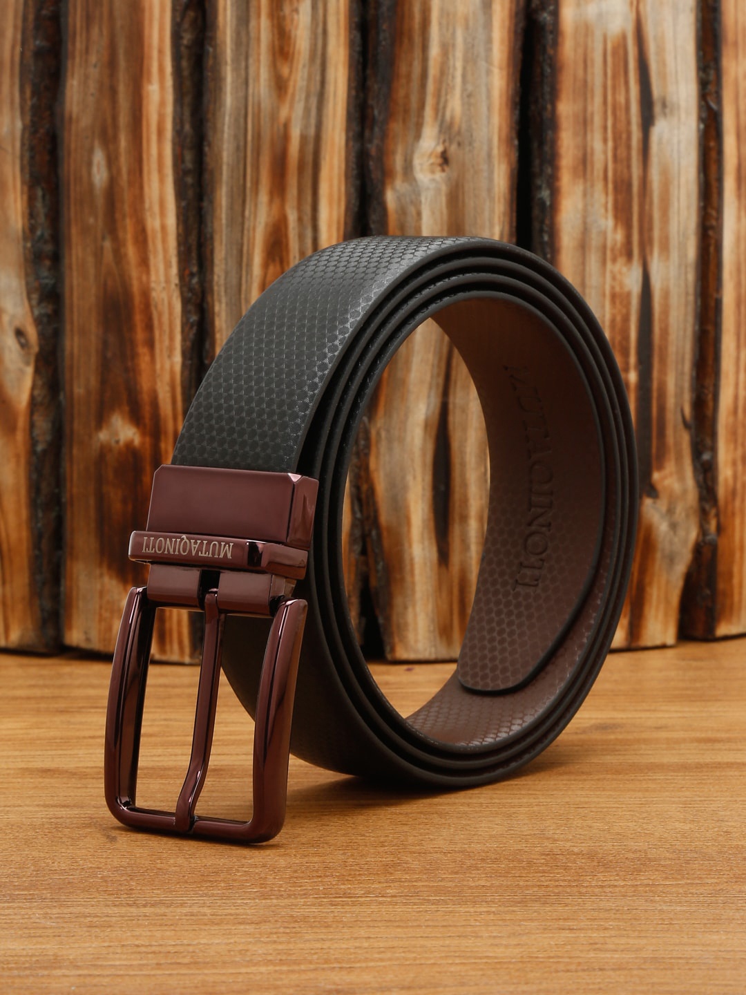 

MUTAQINOTI Men Leather Formal Belt, Black