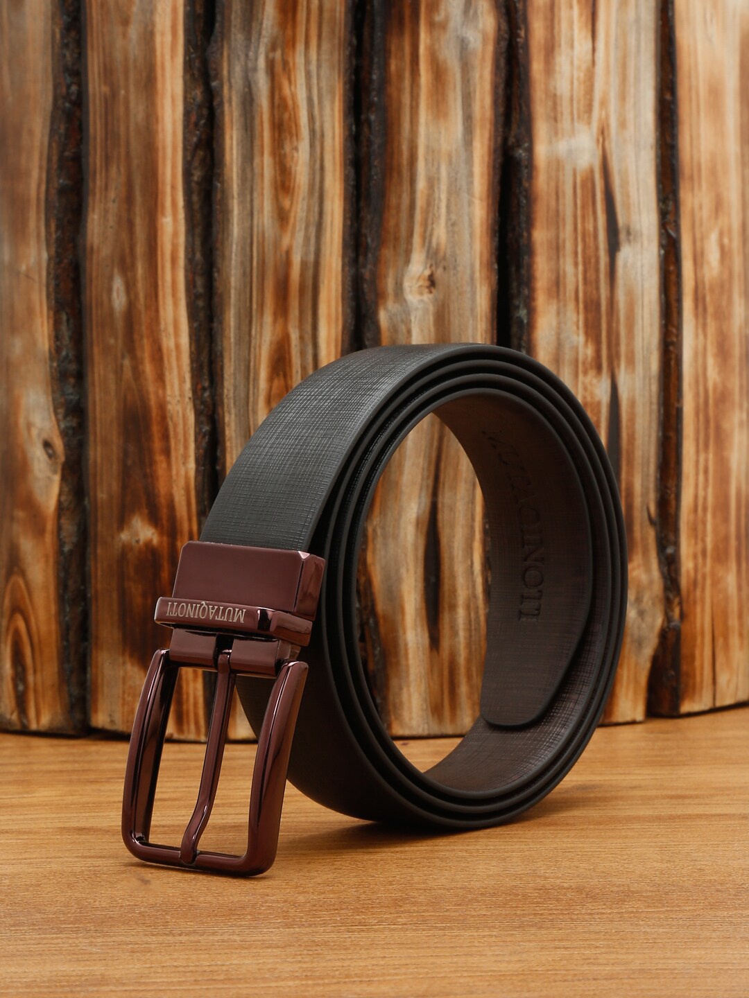 

MUTAQINOTI Men Leather Formal Belt, Black