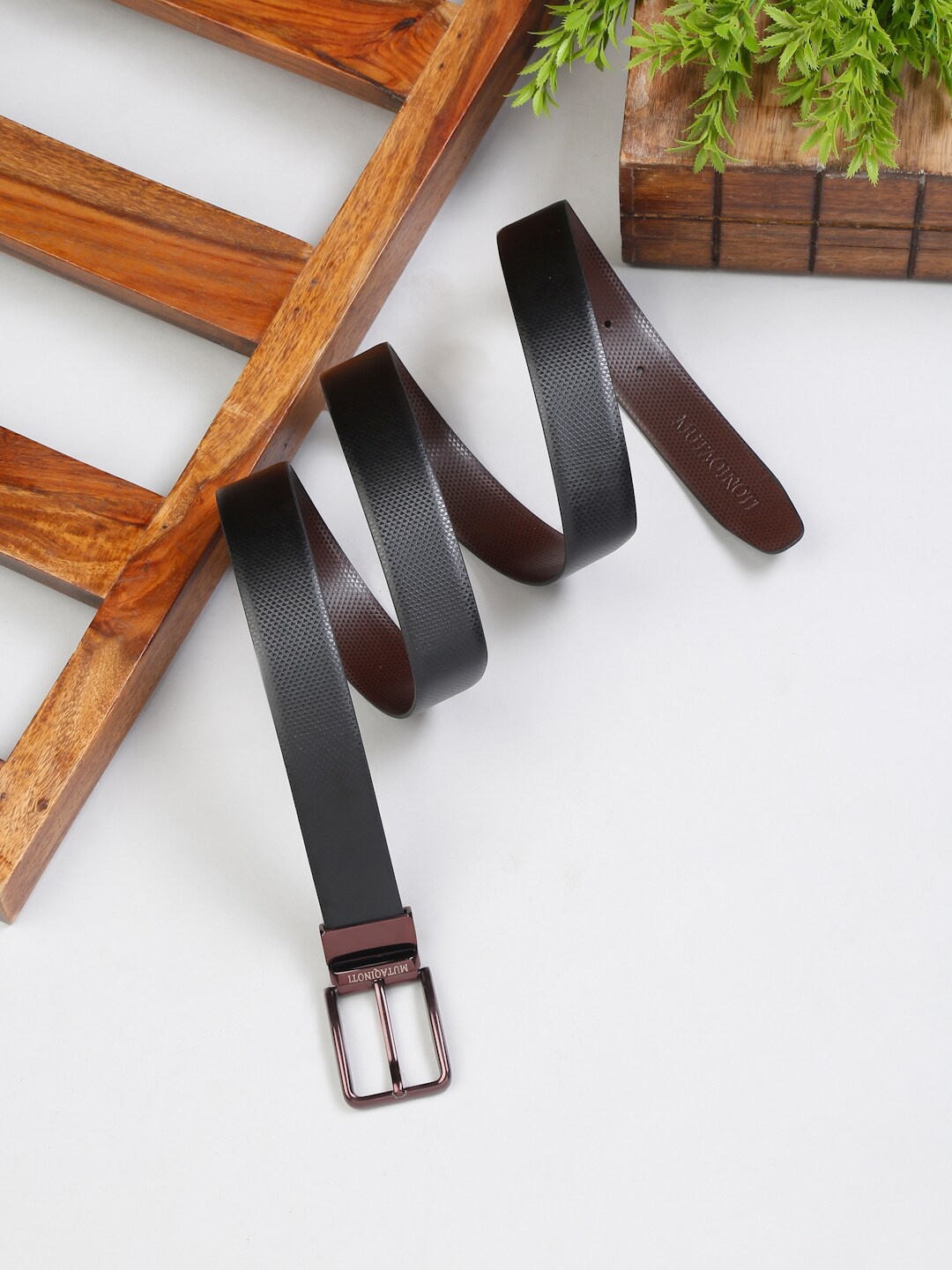 

MUTAQINOTI Men Leather Formal Belt, Black