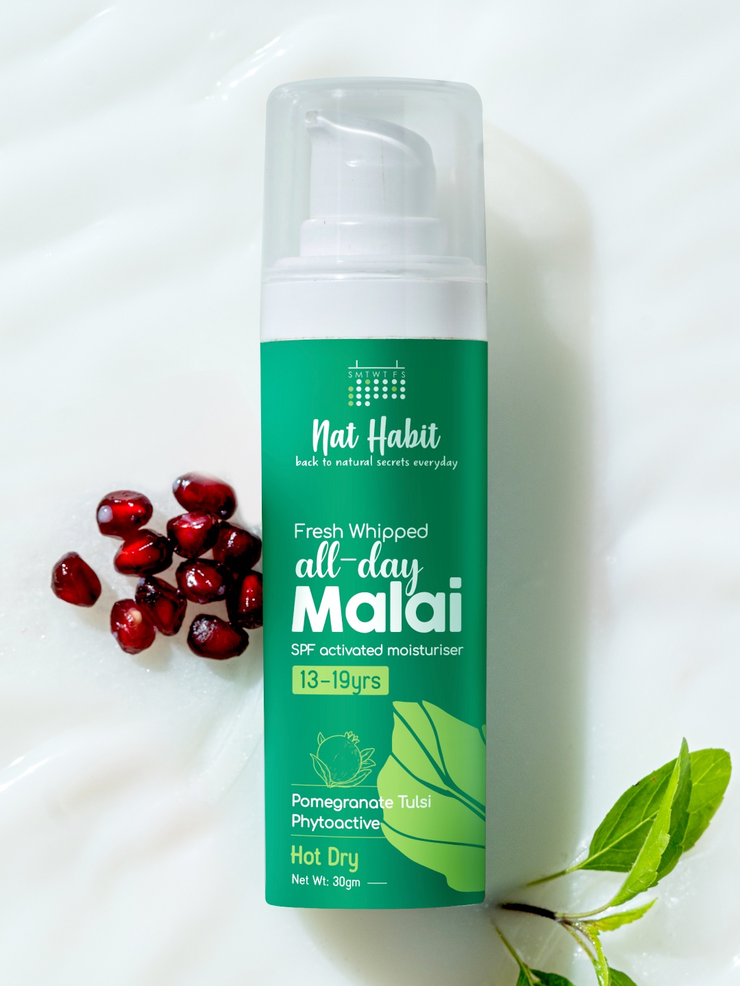 

Nat Habit Fresh Whipped All Day Malai Moisturizer with Pomegranate Tulsi - 30 g, Green