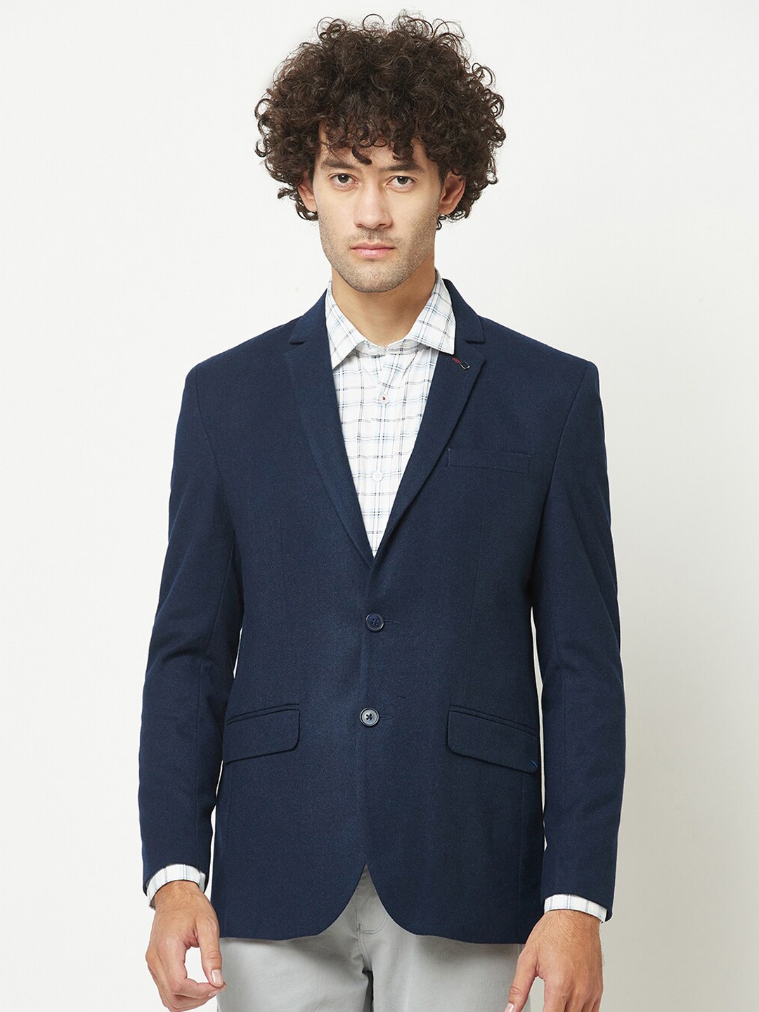 

Crimsoune Club Regular Fit Single-Breasted Formal Blazer, Navy blue