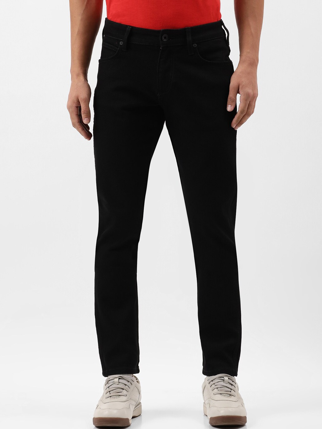 

Wrangler Men Vegas Skinny Fit Low-Rise Clean Look Stretchable Jeans, Black