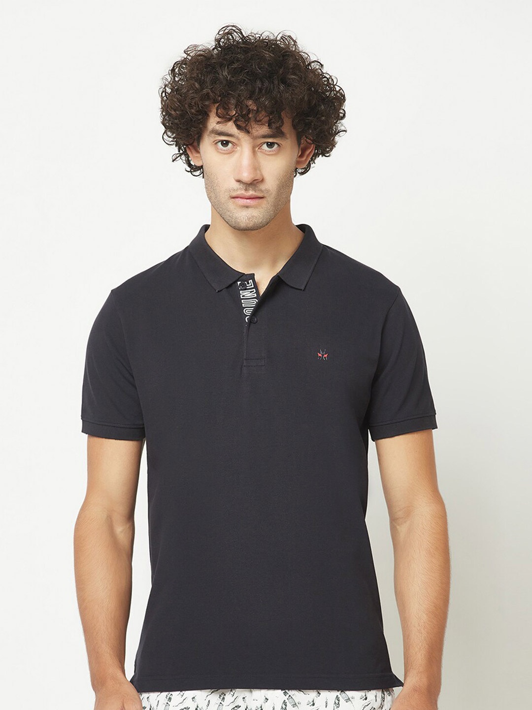 

Crimsoune Club Polo Collar Cotton T-shirt, Navy blue