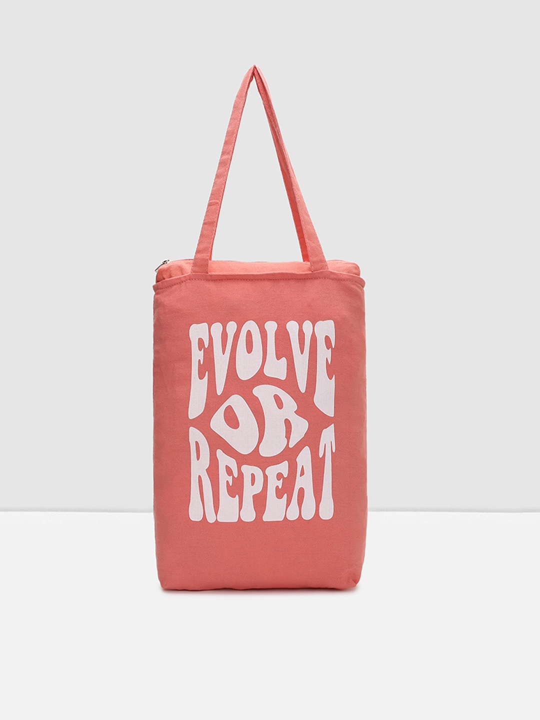 

max Typography Printed Structured Tote Bag, Pink
