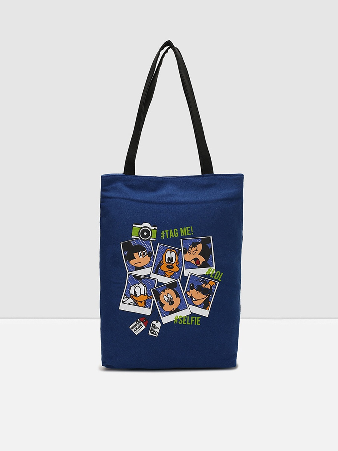 

max Graphic Printed Structured Tote Bag, Blue