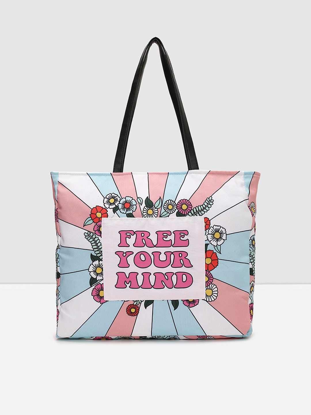 

max Typography Printed Shopper Tote Bag, White