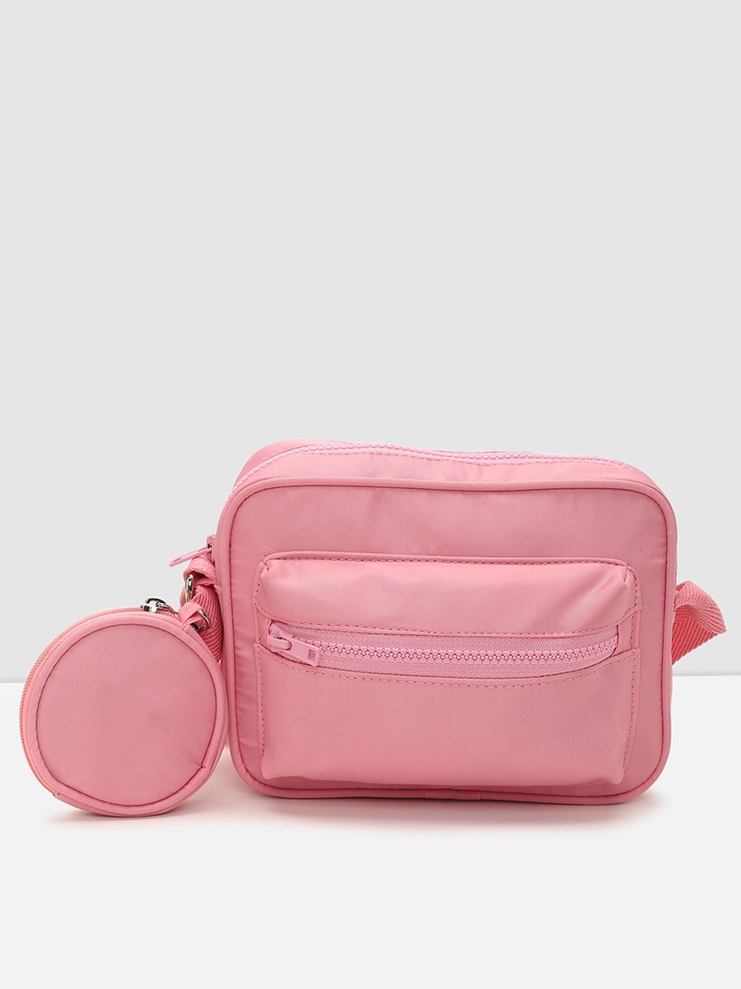 

max Textured Structured Sling Bag, Pink
