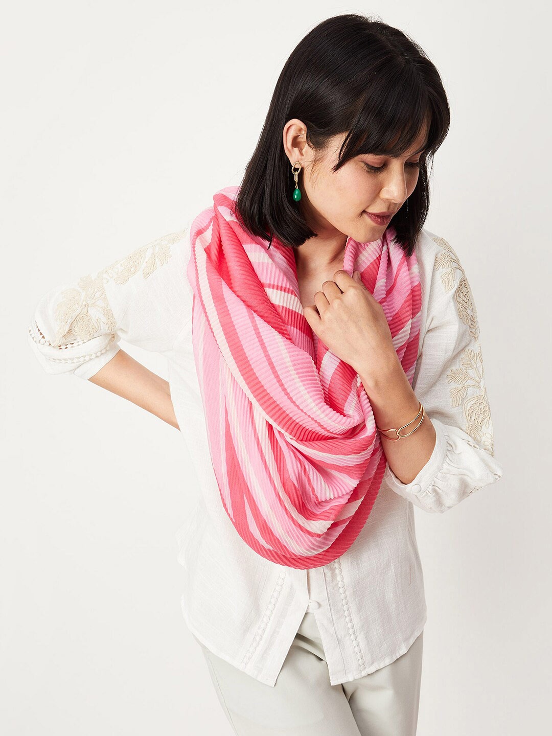 

max Women Printed Scarf, Pink