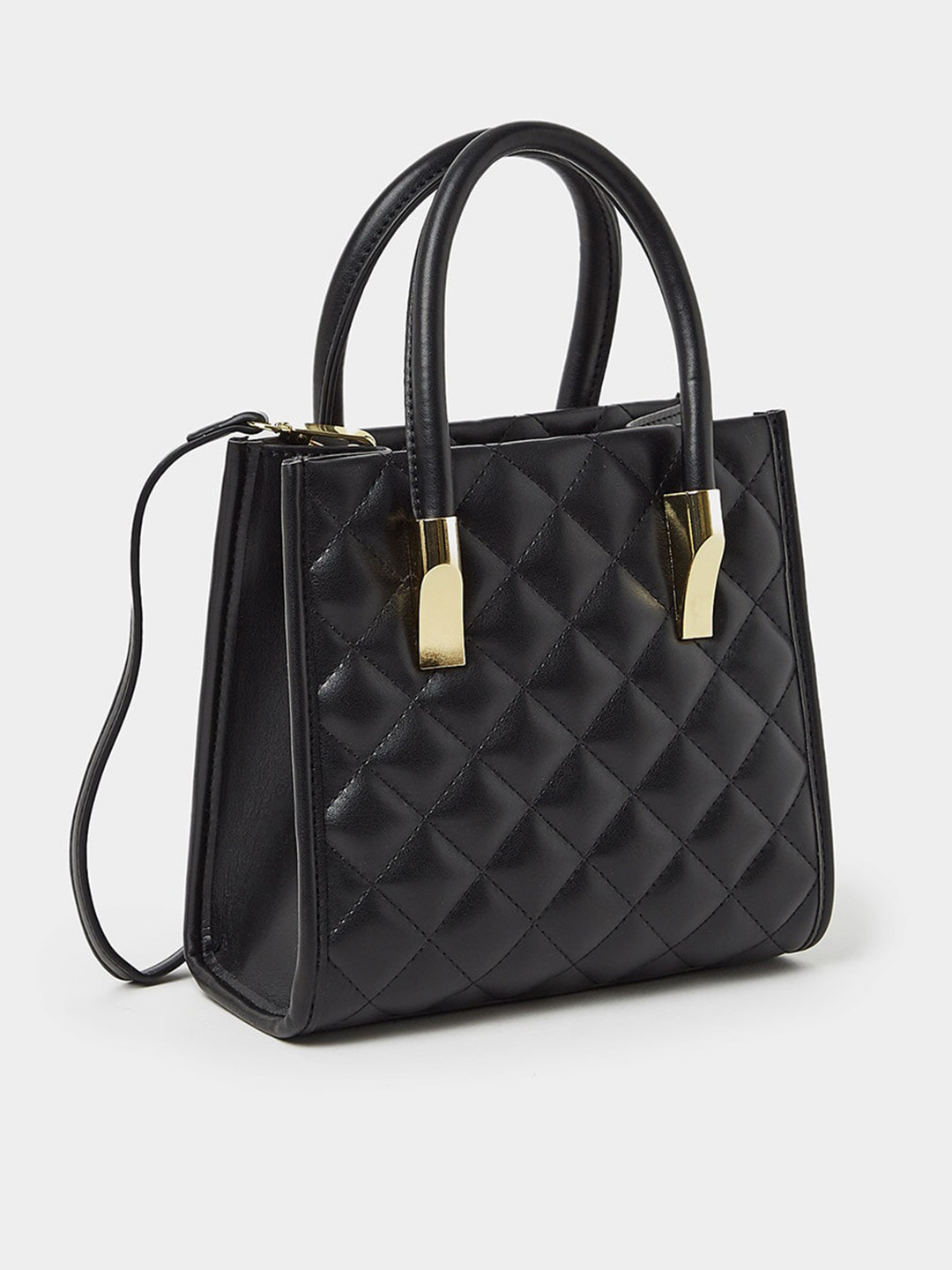 

Styli PU Structured Handheld Bag with Quilted, Black