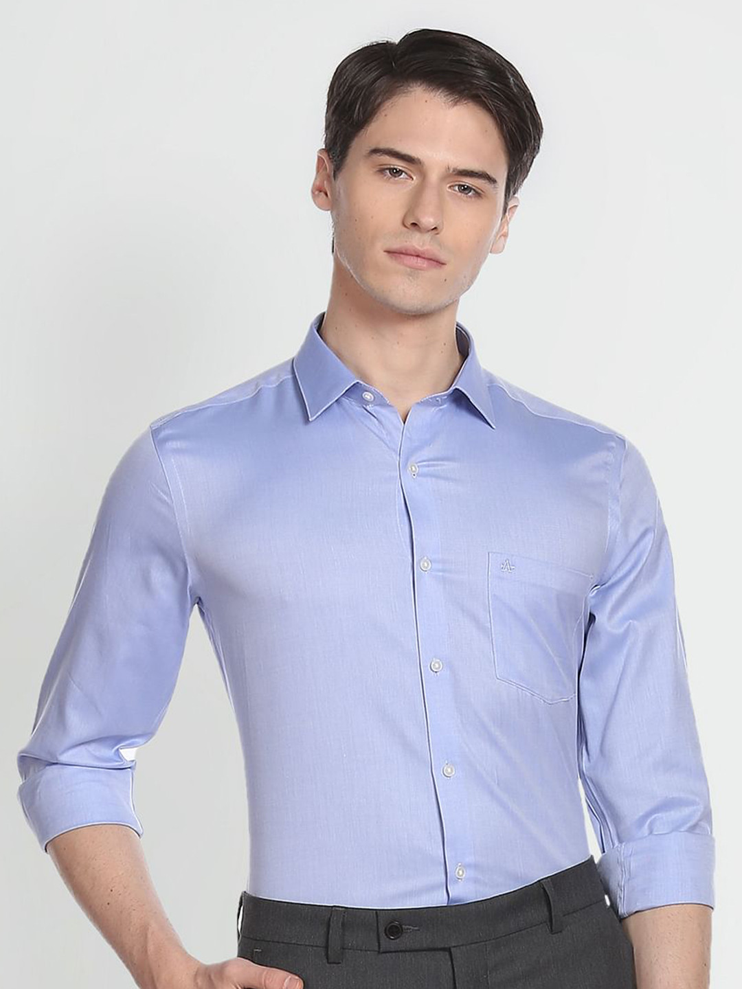 

Arrow Spread Collar Slim Fit Twill Cotton Formal Shirt, Blue
