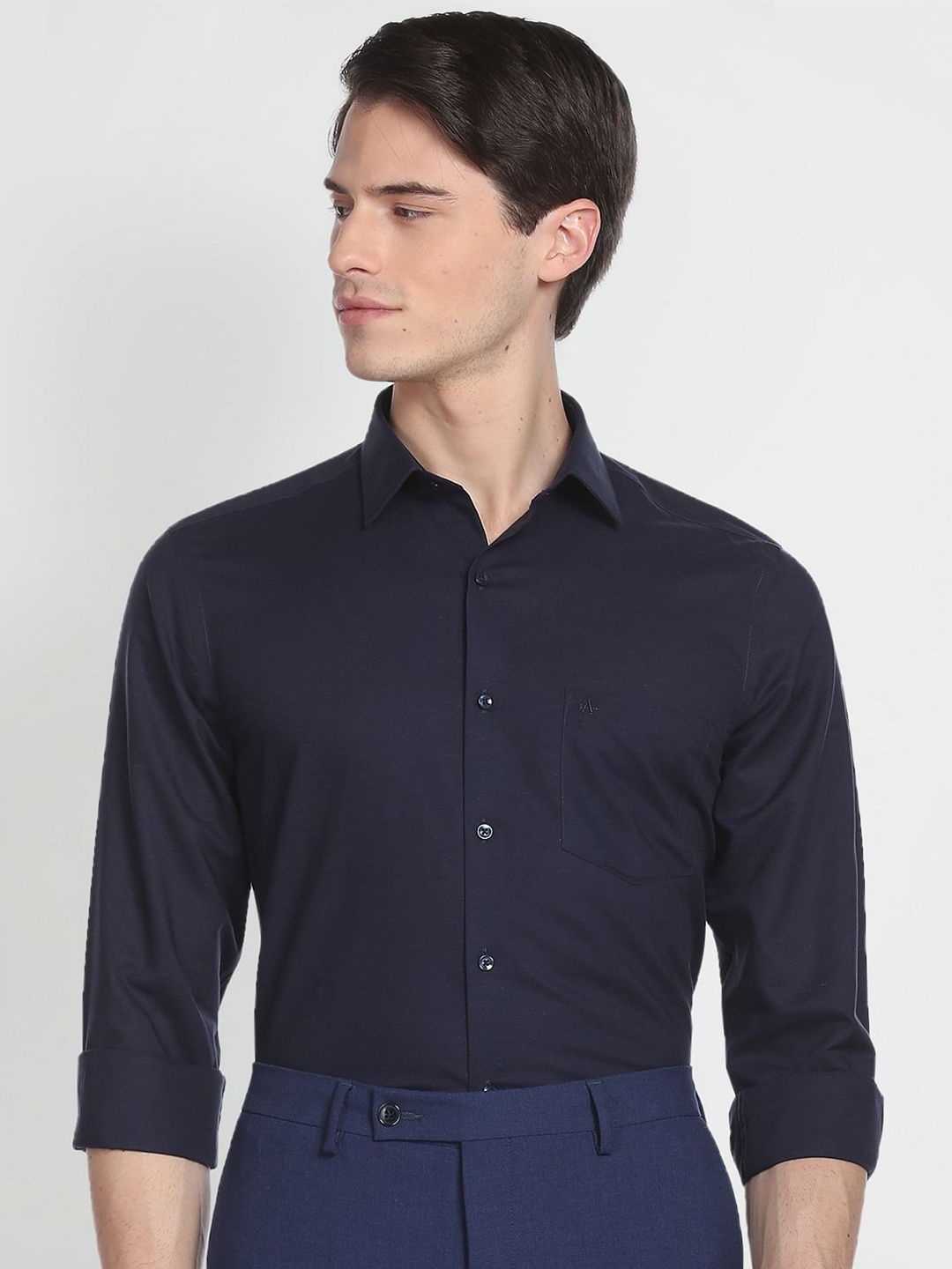 

Arrow Spread Collar Slim Fit Formal Shirt, Navy blue
