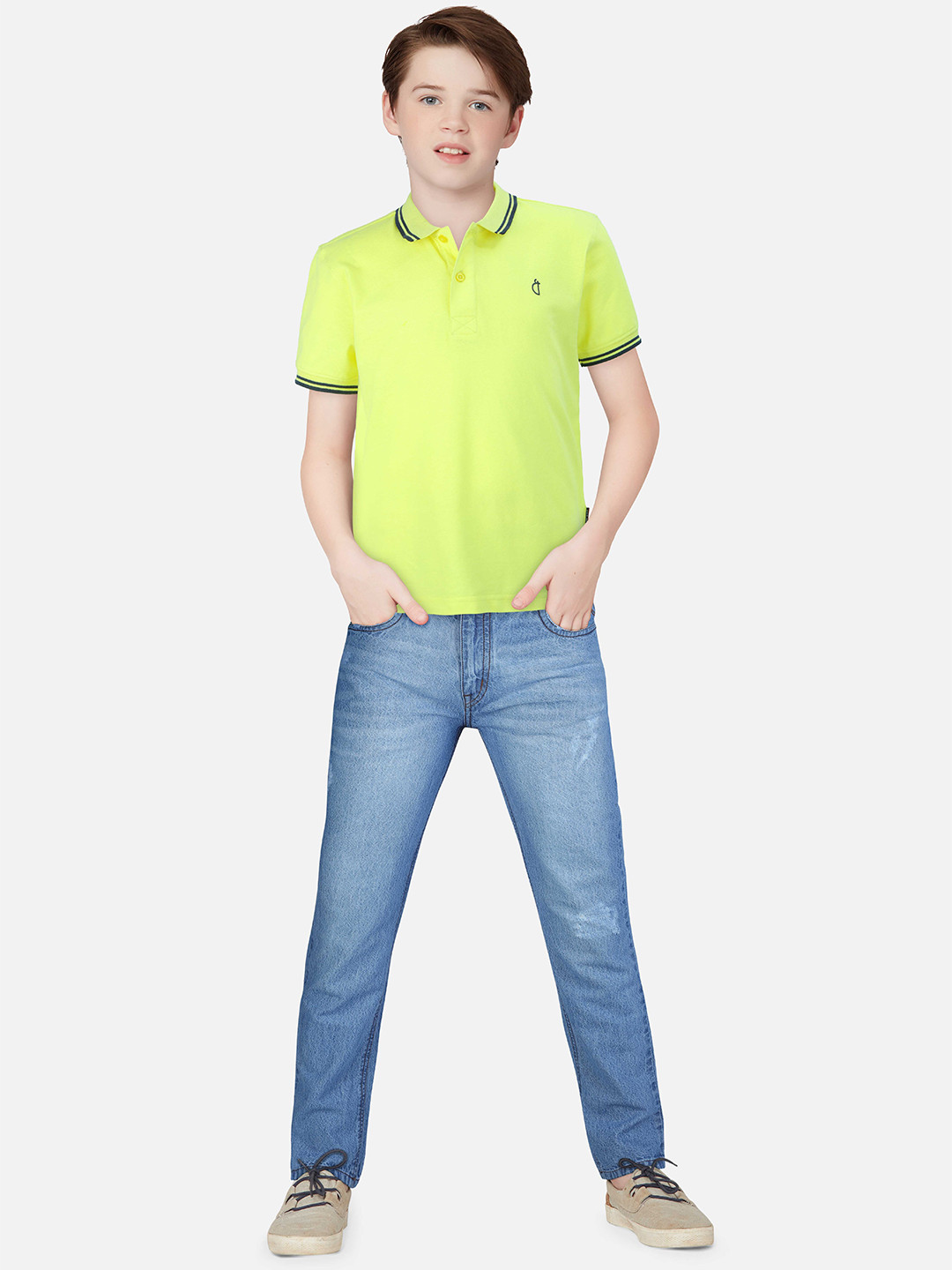 

Gini and Jony Boys Polo Collar Cotton T-shirt, Yellow