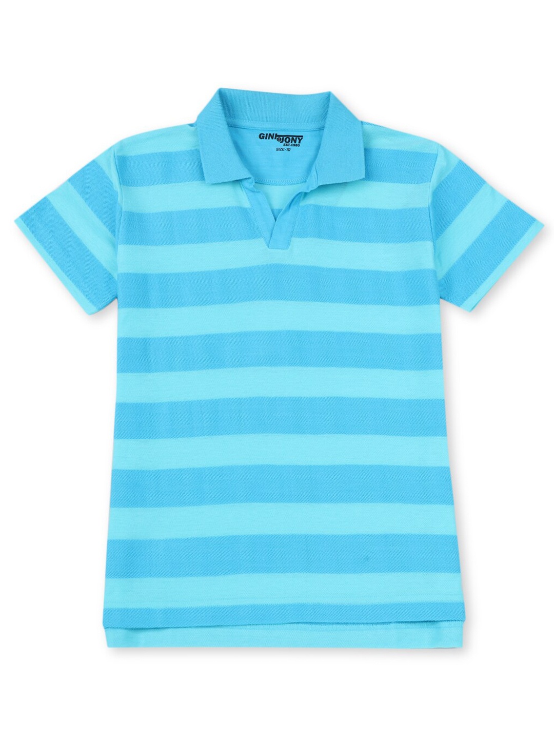 

Gini and Jony Boys Striped Polo Collar Cotton T-shirt, Blue