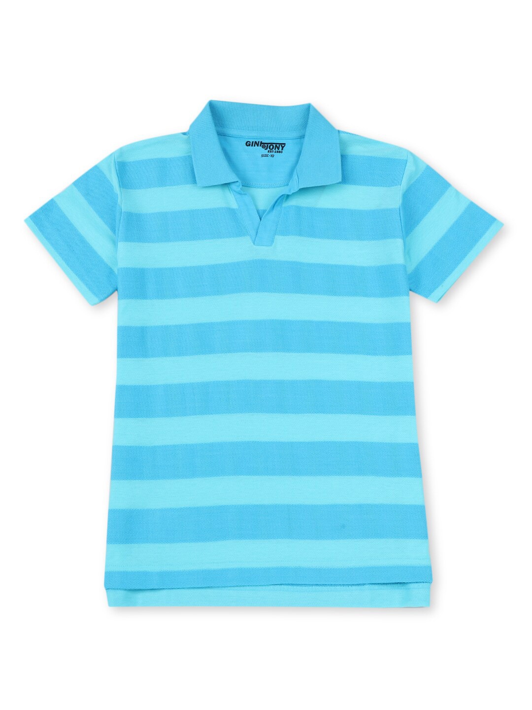 

Gini and Jony Infants Boys Striped Polo Collar Cotton T-shirt, Blue