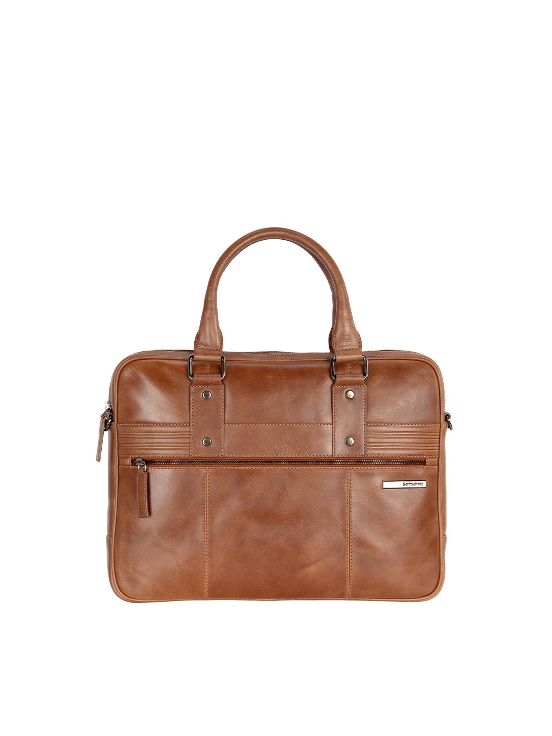 

Samsonite Unisex Solid Leather Messenger Bag, Brown