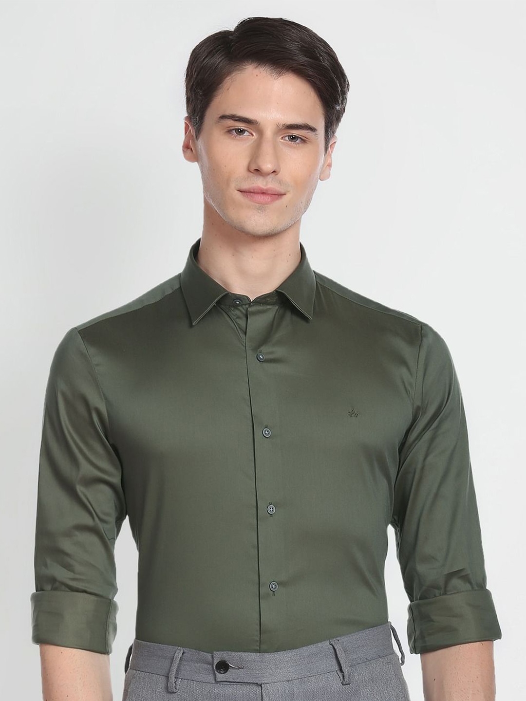 

Arrow New York Spread Collar Formal Shirt, Olive