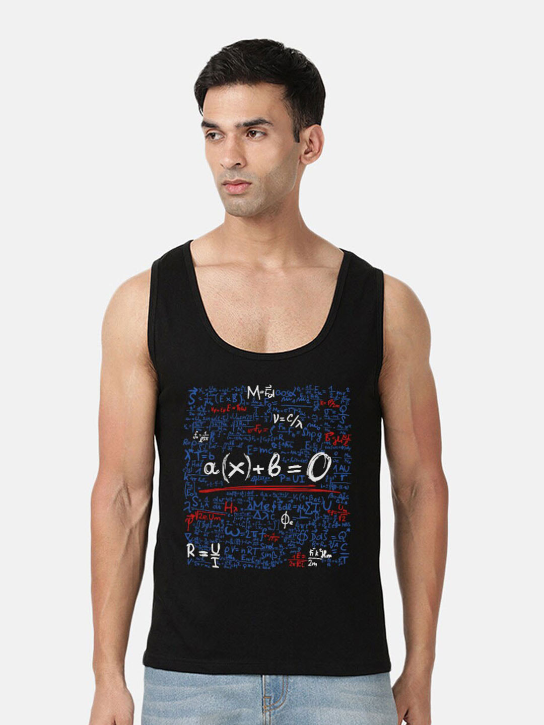 

MASH UNLIMITED Typography Printed Scoop Neck Cotton T-shirt, Black