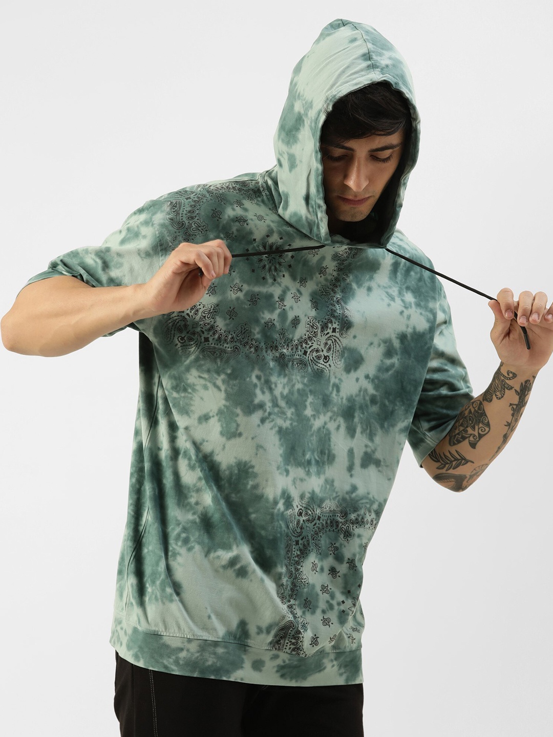 

Maniac Abstract Printed Cotton Boxy Fit T-shirt, Green