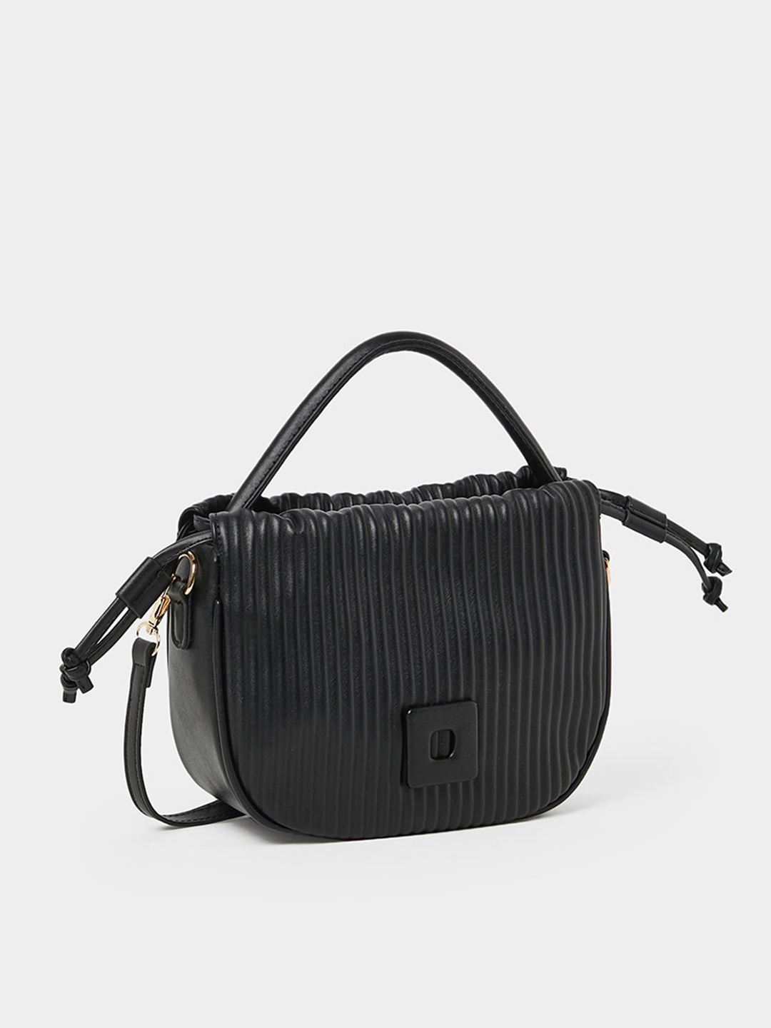 

Styli PU Structured Sling Bag with Detachable Strap, Black
