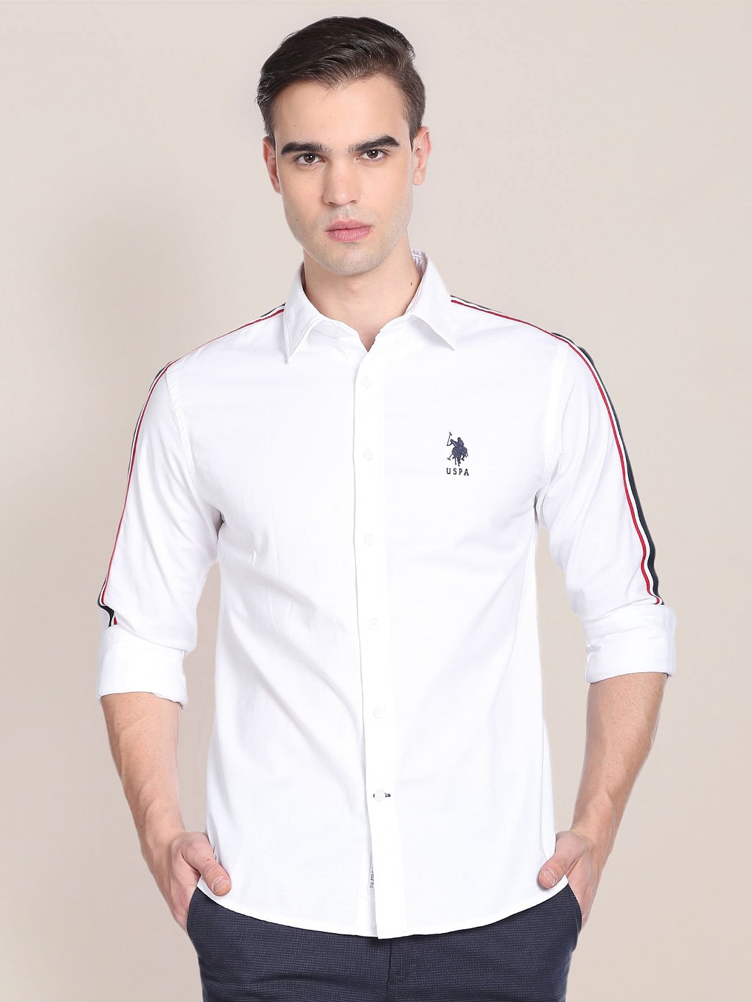 

U.S. Polo Assn. Spread Collar Casual Shirt, White