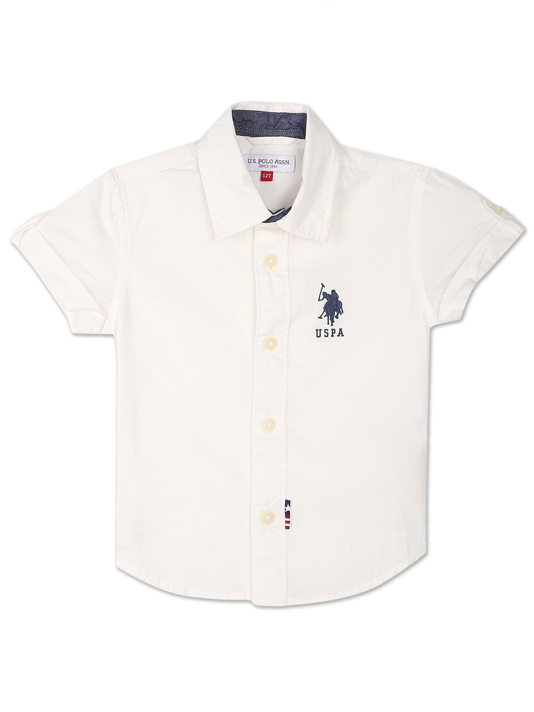 

U.S. Polo Assn. Kids Boys Spread Collar Casual Shirt, White