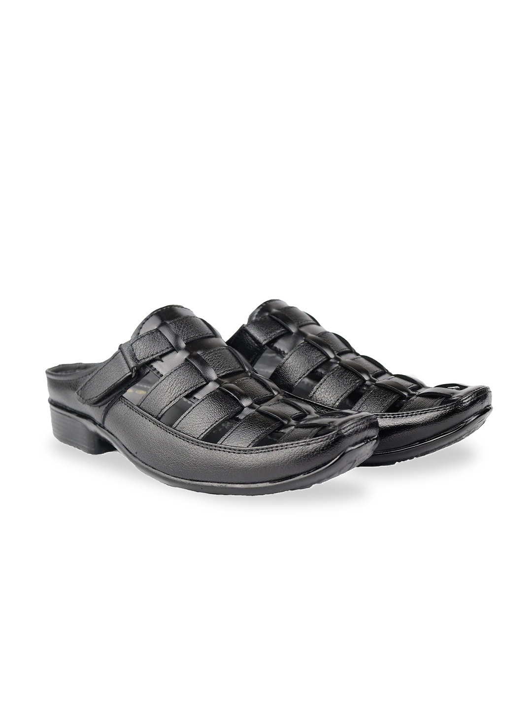 

HikBi Men Lightweight Leather Fisherman Sandals, Black