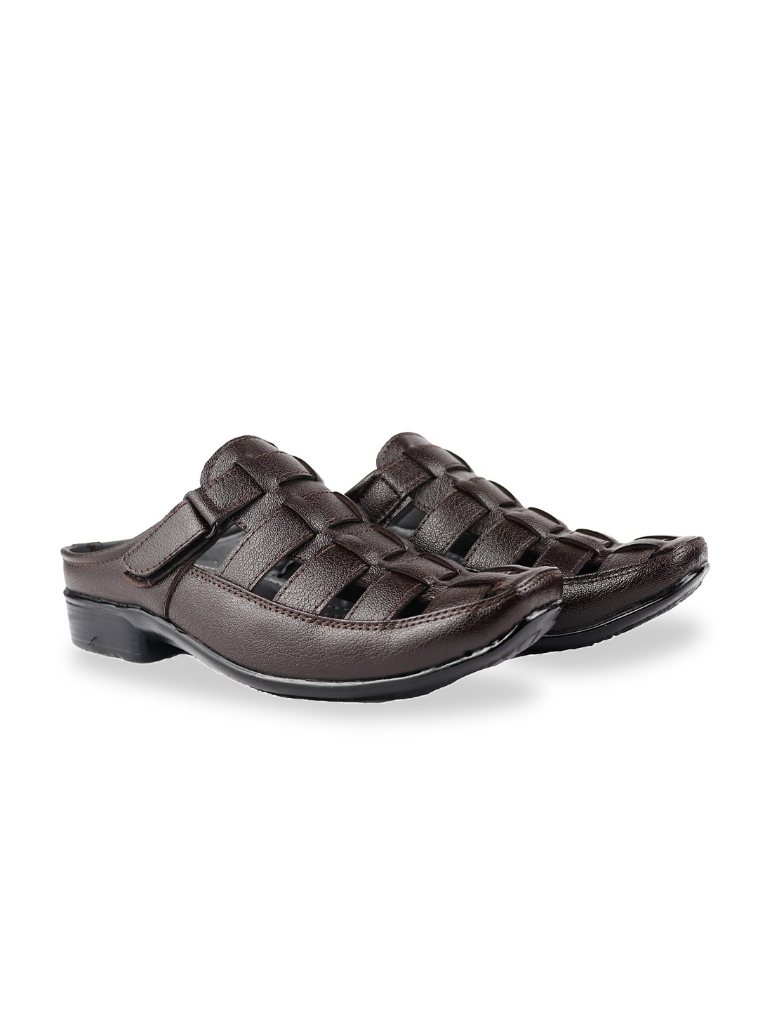 

HikBi Men Lightweight Leather Fisherman Sandals, Brown