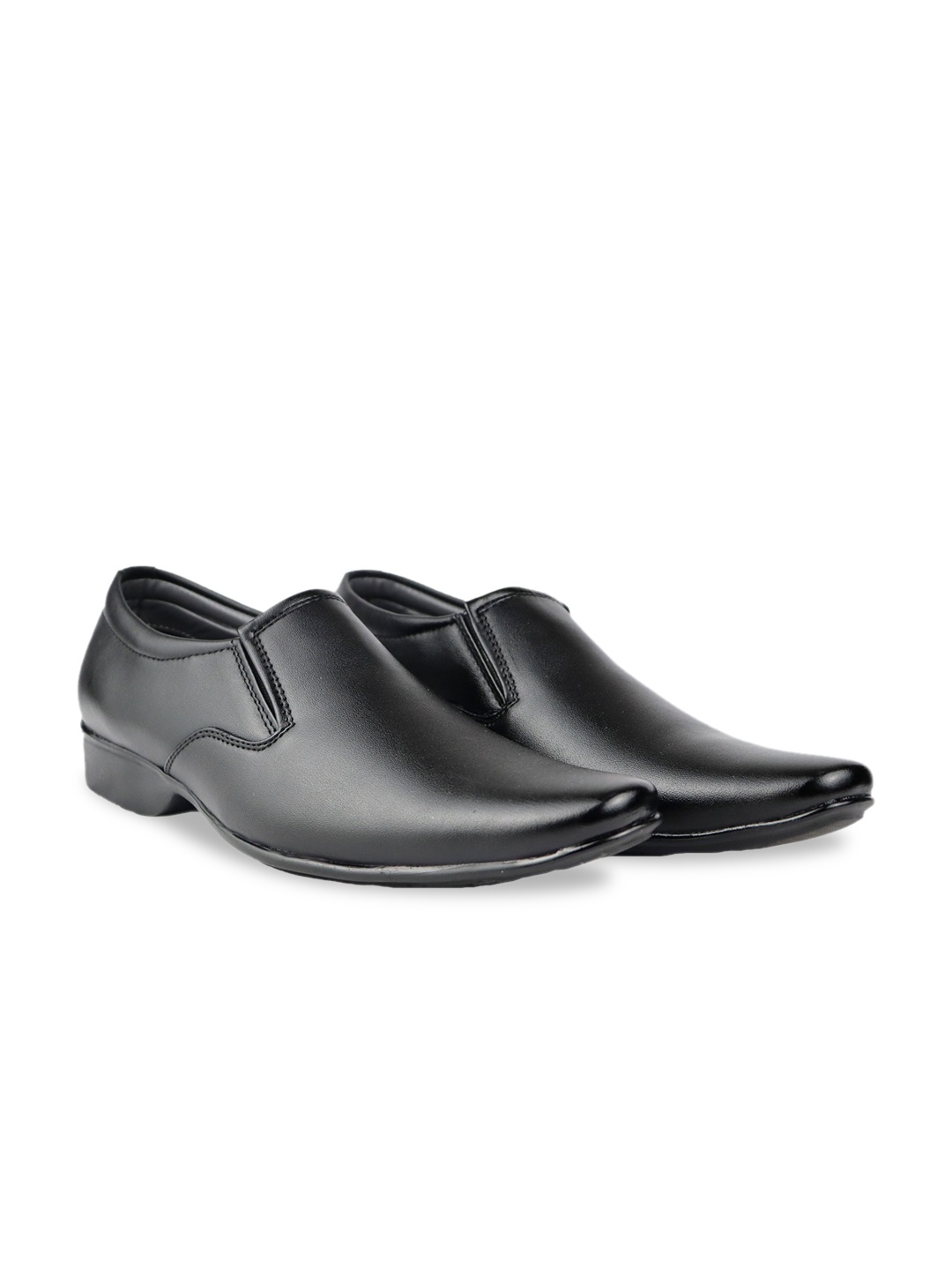 

HikBi Men Leather Formal Slip-On Shoes, Black