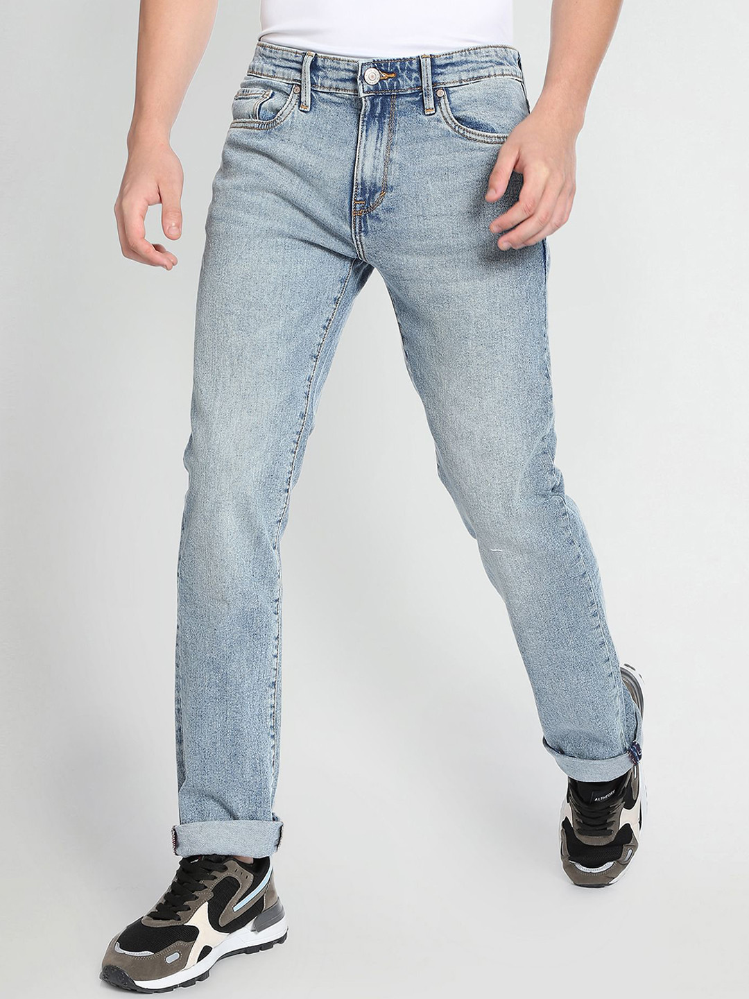 

Flying Machine Freddie Slim Straight Fit Classic Vintage Jeans, Blue