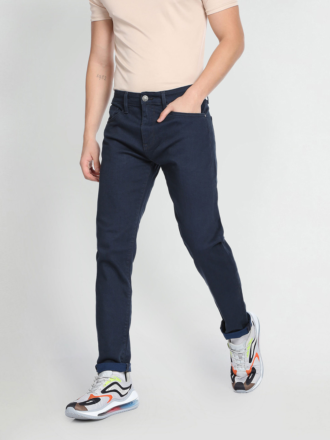 Flying Machine Slash Slim Tapered Fit Classic Vintage Jeans