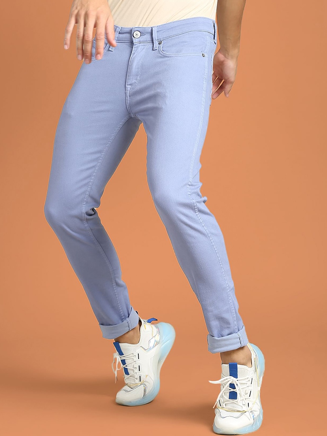 

Flying Machine Jackson Skinny Fit Low Rise Coloured Jeans, Lavender