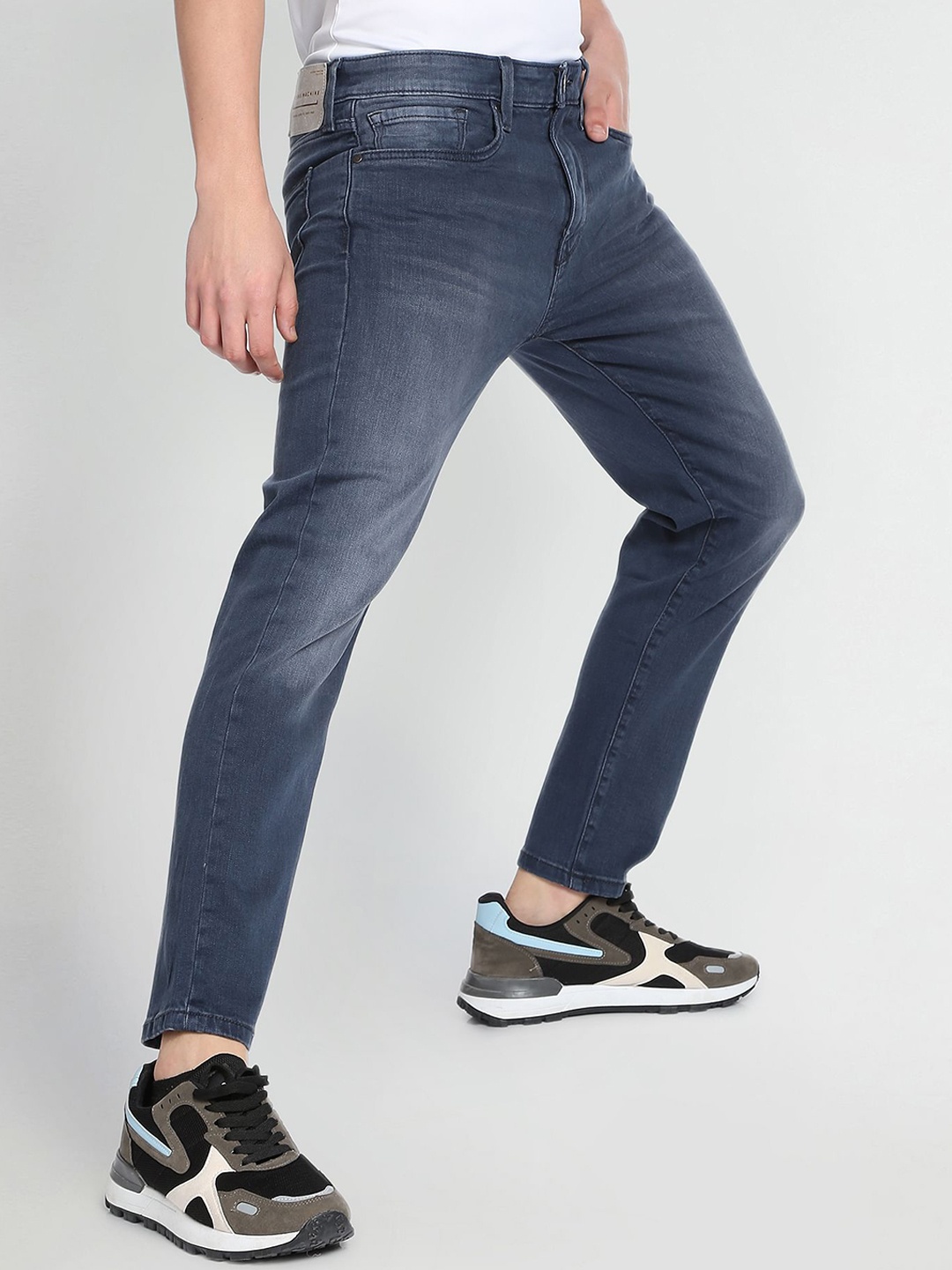 

Flying Machine Slash Slim Tapered Fit Classic Vintage Jeans, Navy blue