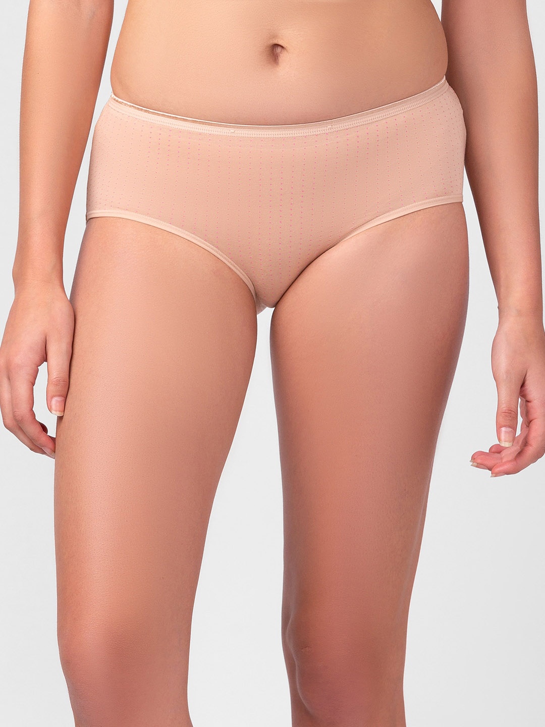 

FashionRack Women Printed Cotton Mid-Rise Anti-Odour Hipster Briefs- 6048 _Beige