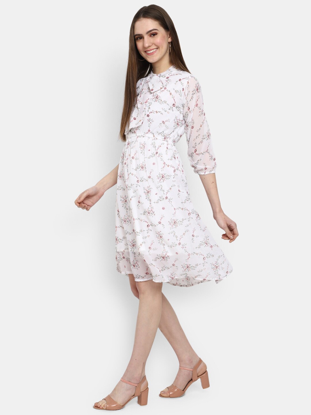 

V-Mart Floral Printed Dress, White
