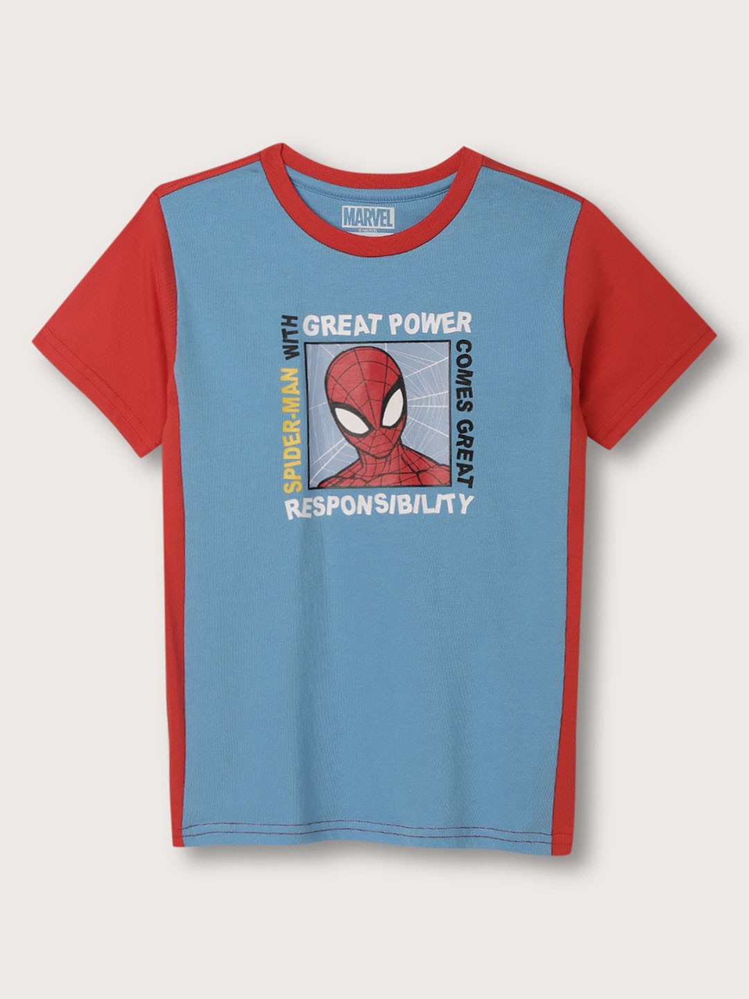 

Blue Giraffe Boys Spider-Man Printed Pure Cotton T-shirt, Red