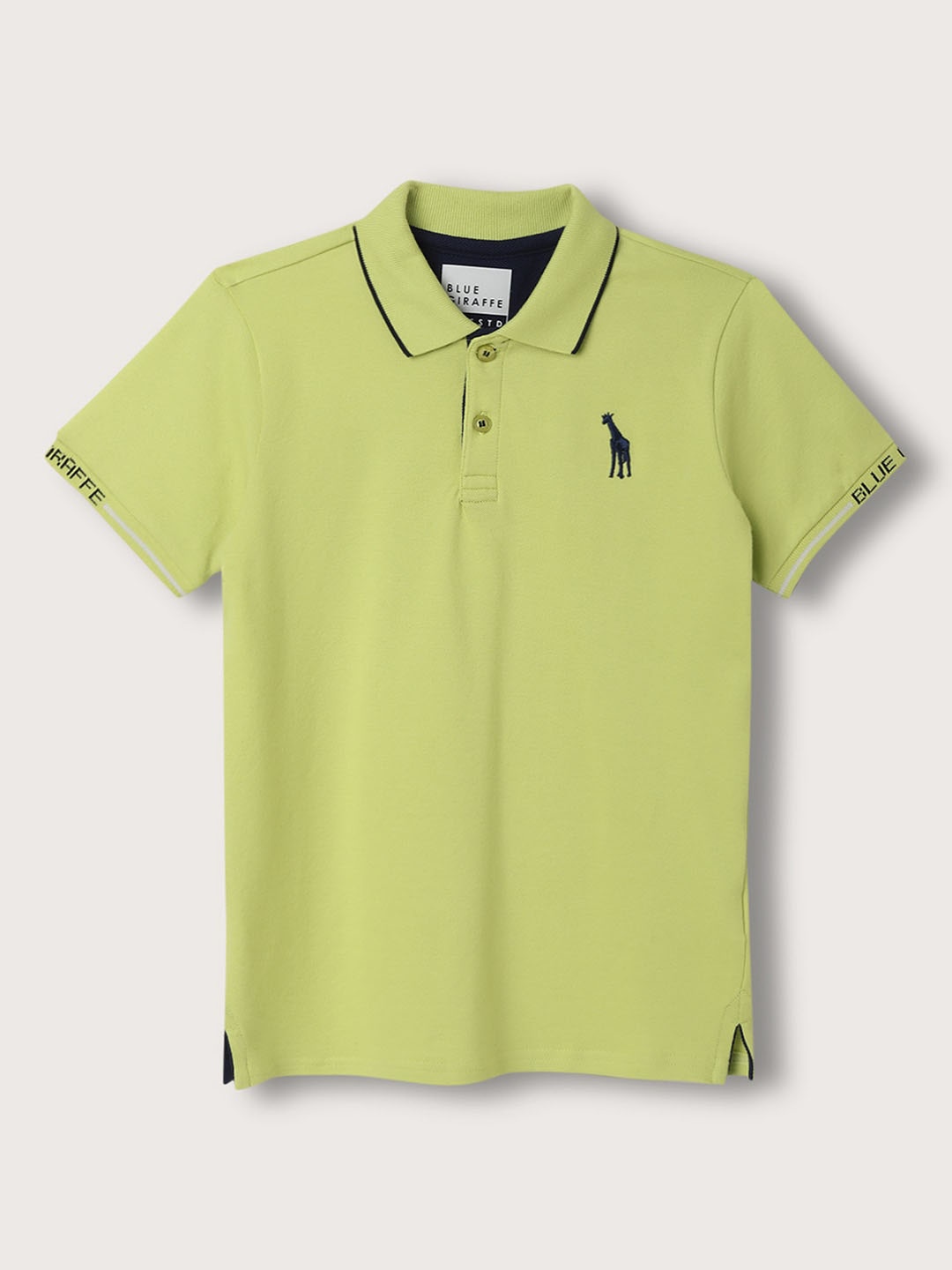 

Blue Giraffe Boys Polo Collar T-shirt, Green