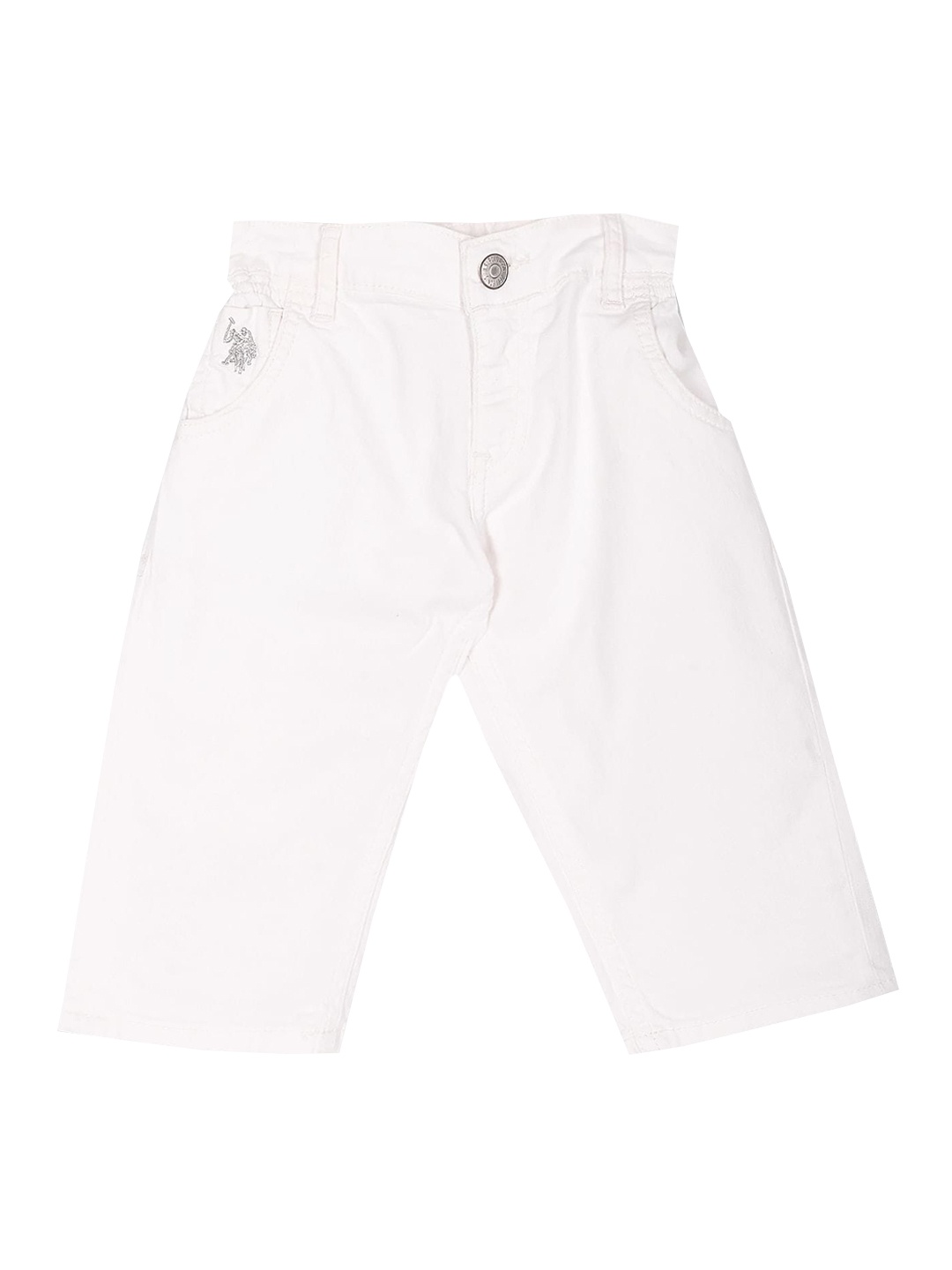 

U.S. Polo Assn. Kids Girls Mid-Rise Regular Fit Trousers, White