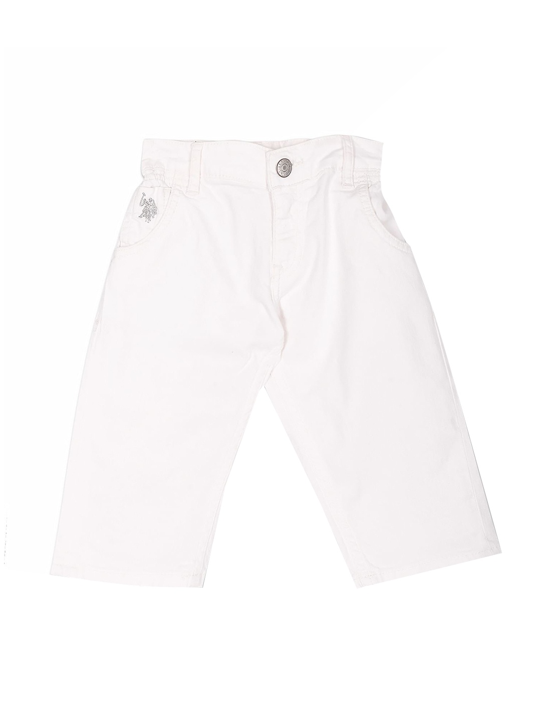 

U.S. Polo Assn. Kids Girls Mid-Rise Regular Fit Trousers, White