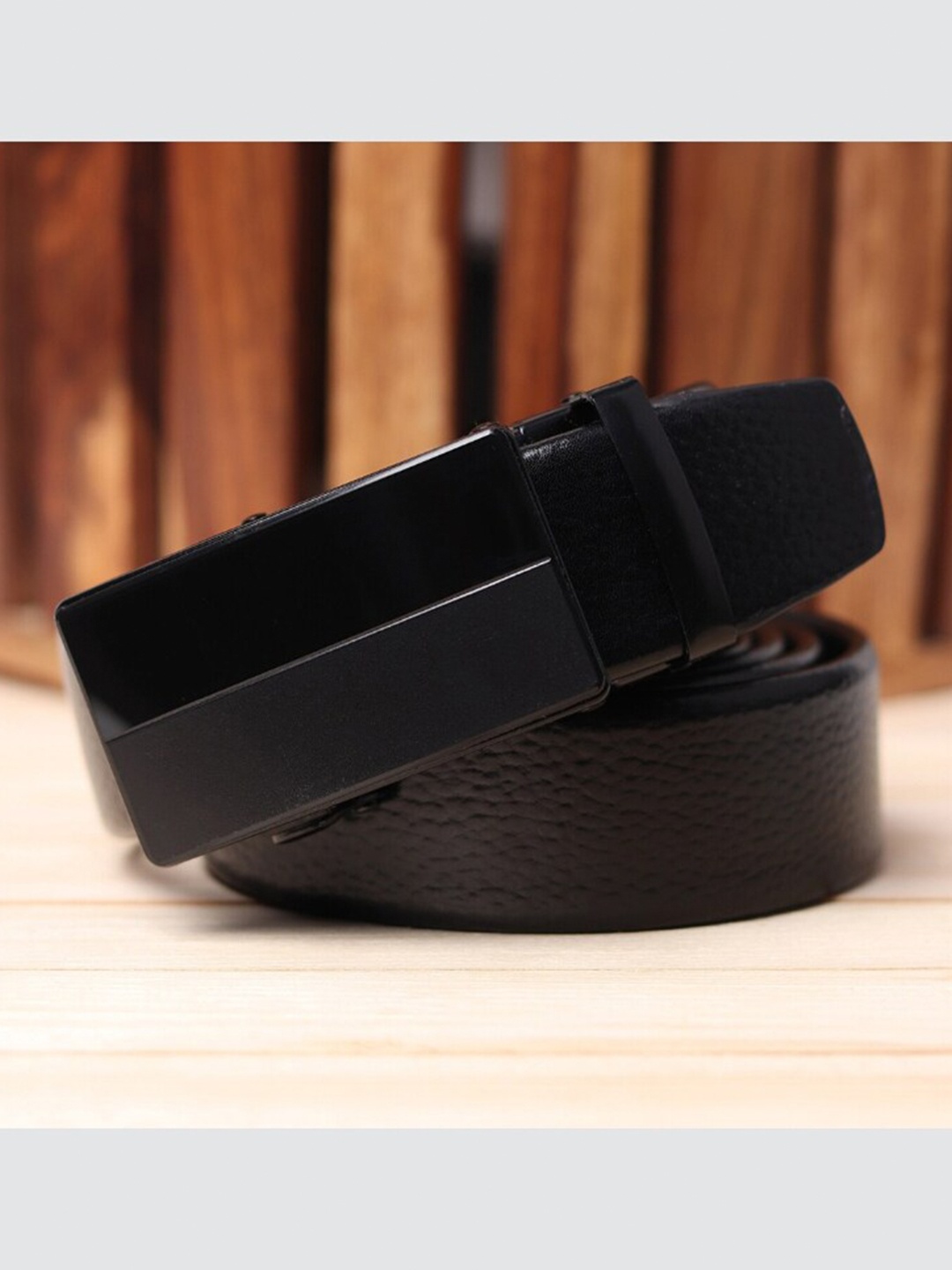 

Kastner Men Slider Buckle Synthetic Leather Slim Belt, Black