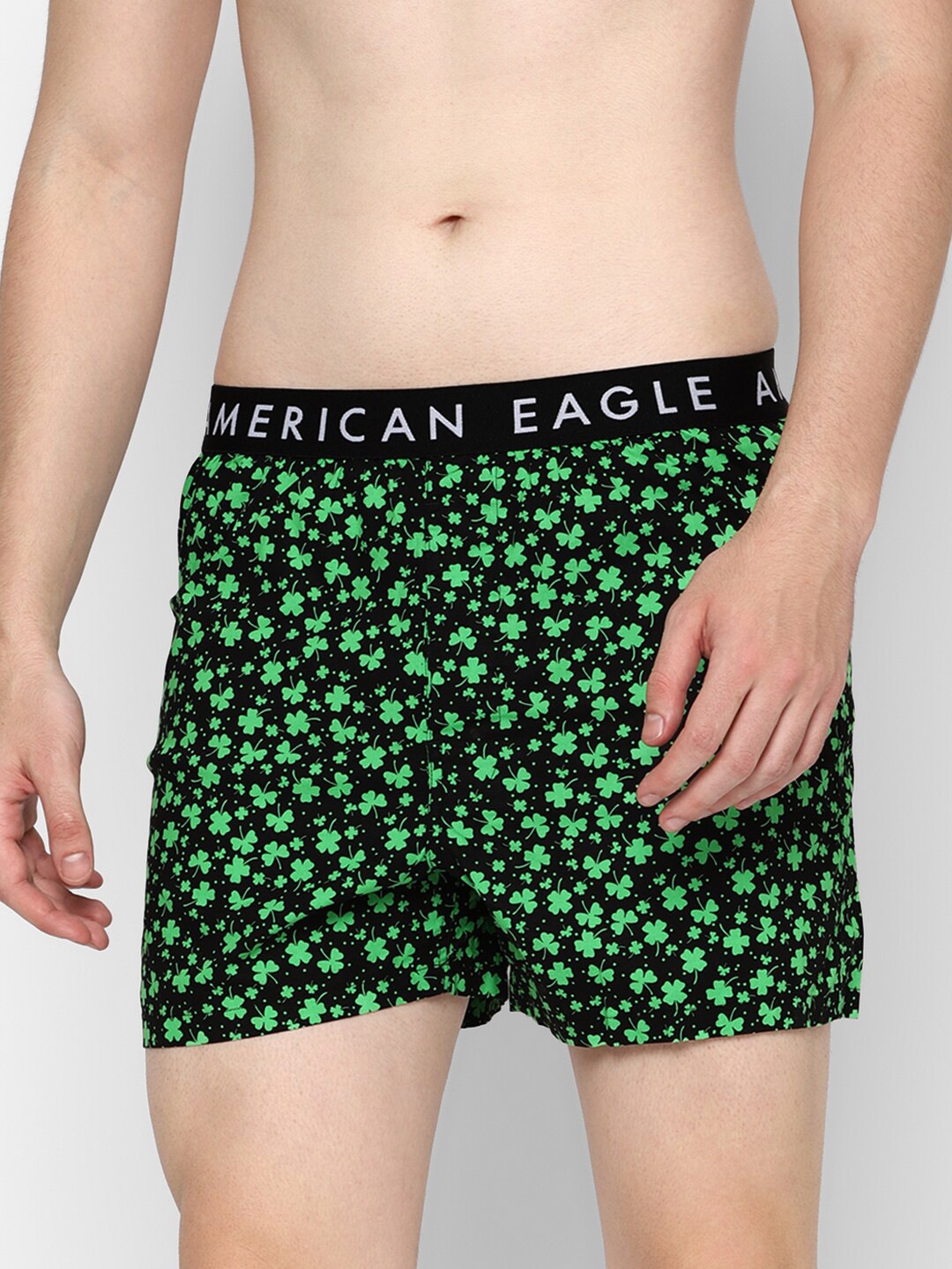 

AMERICAN EAGLE OUTFITTERS Men Printed Inner Elastic Boxer, Black