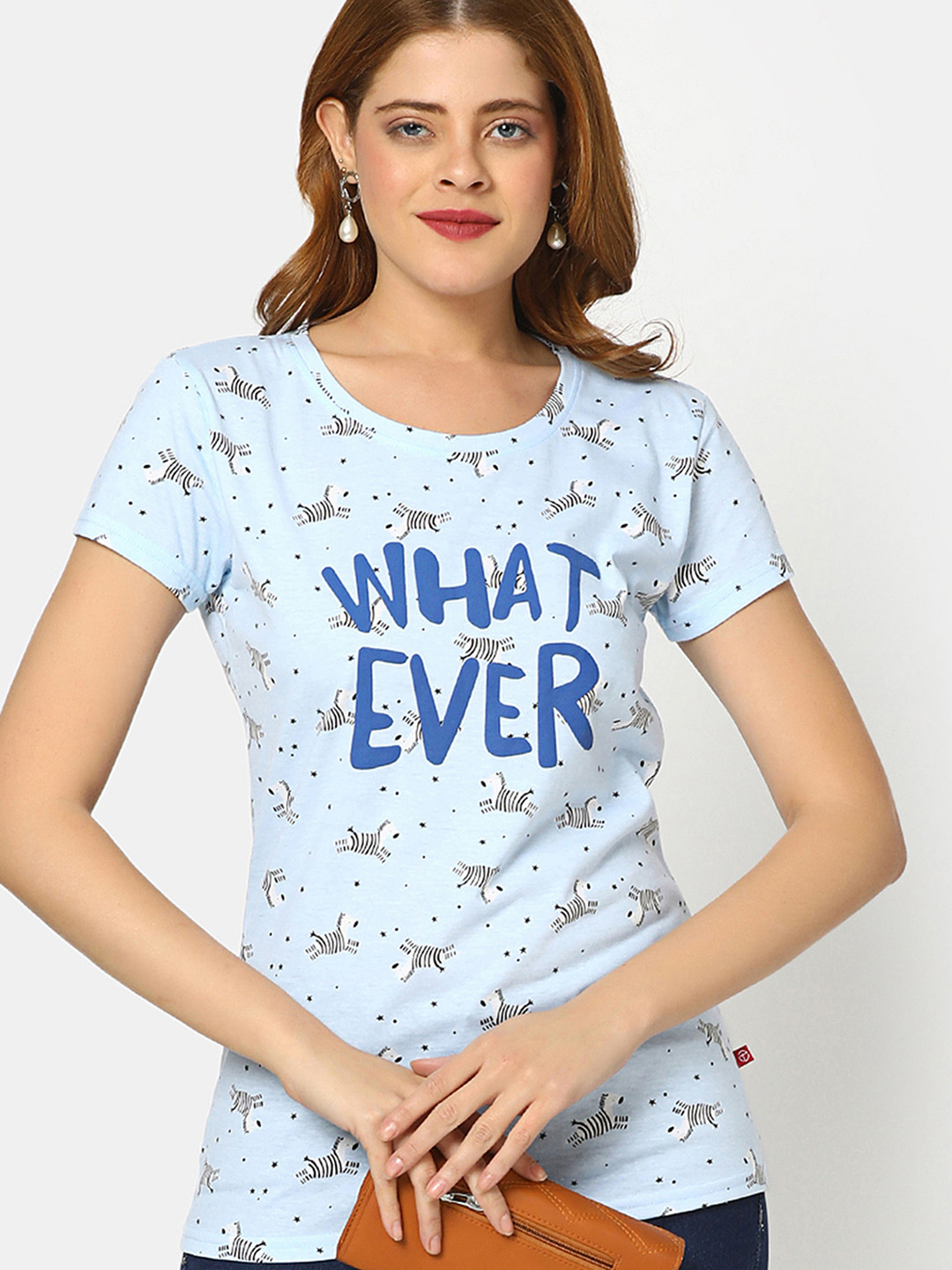 

V-Mart Conversational Printed Cotton T-shirt, Blue