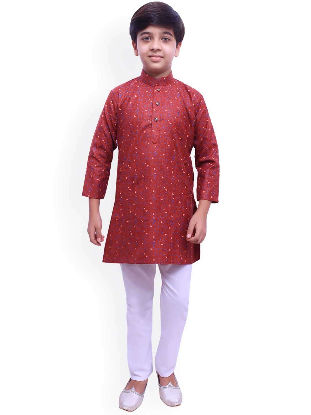 

Pro-Ethic STYLE DEVELOPER Boys Geometric Printed Kurta With Pyjamas, Maroon