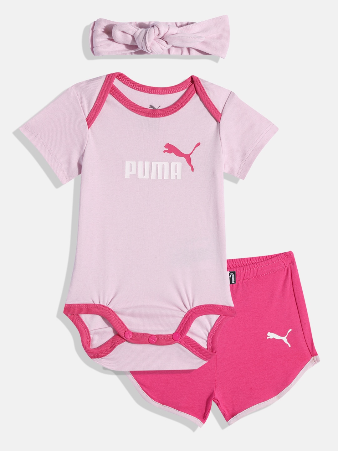 

Puma Infant Girls Minicats Bow Regular Fit Bodysuit Set, Pink
