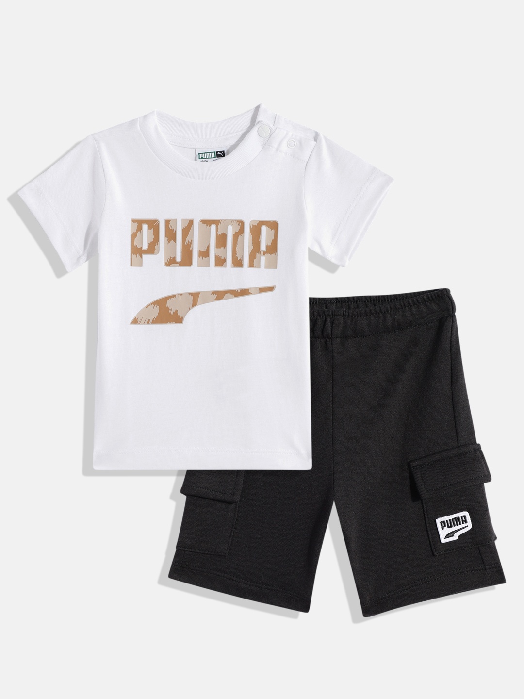 

Puma Kids Pure Cotton T-shirt with Shorts Set, White