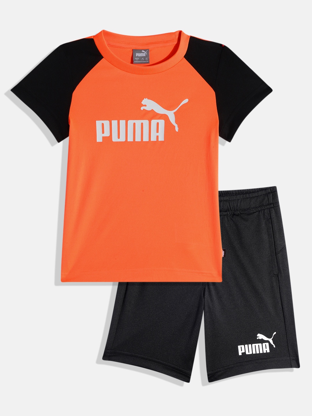 

Puma Boys Printed Regular fit T-shirt with Shorts, Orange