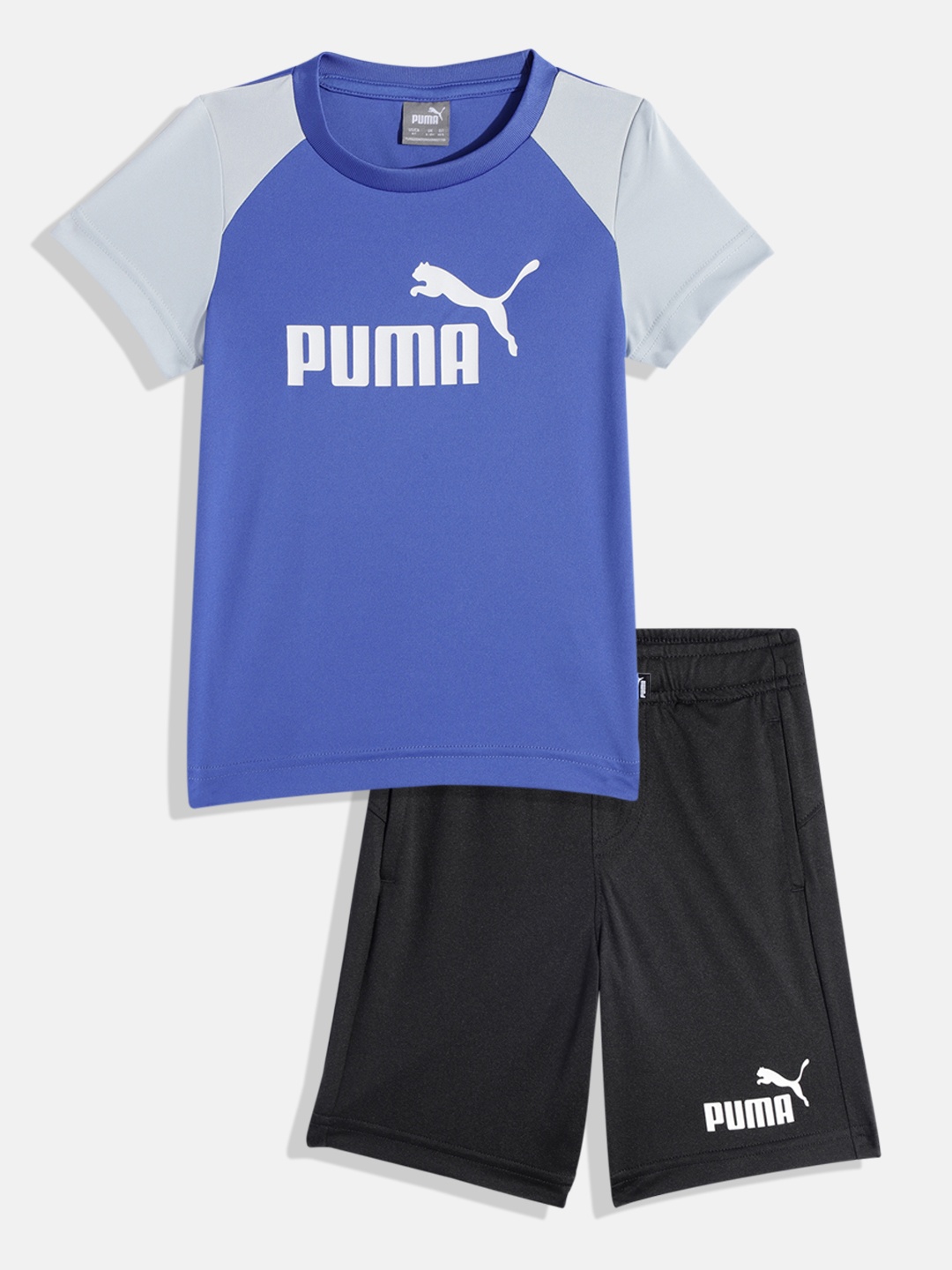 

Puma Boys Printed Regular fit T-shirt with Shorts, Blue