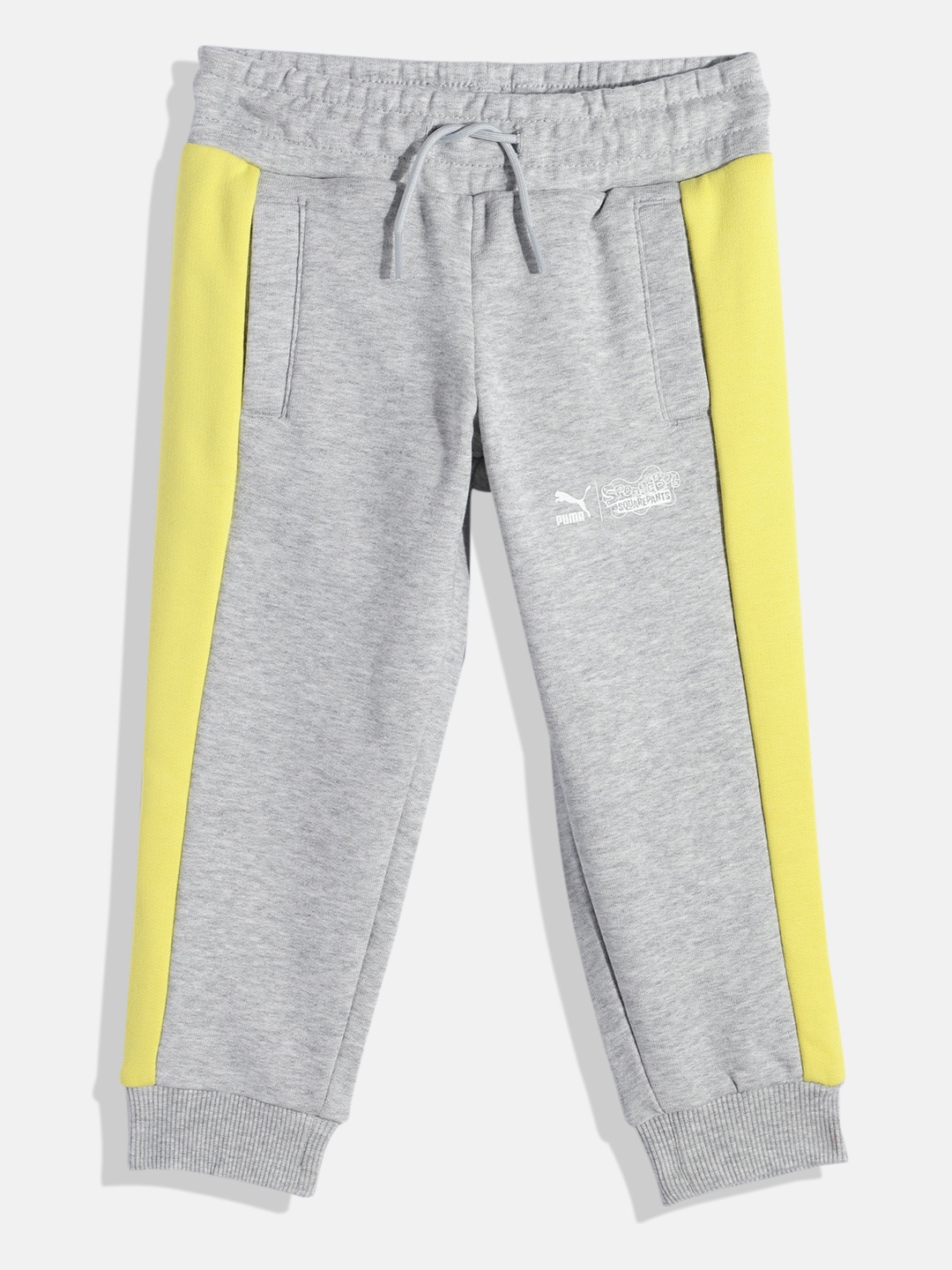 

Puma Kids SPONGEBOB T7 Pure Cotton Regular fit Joggers, Grey melange