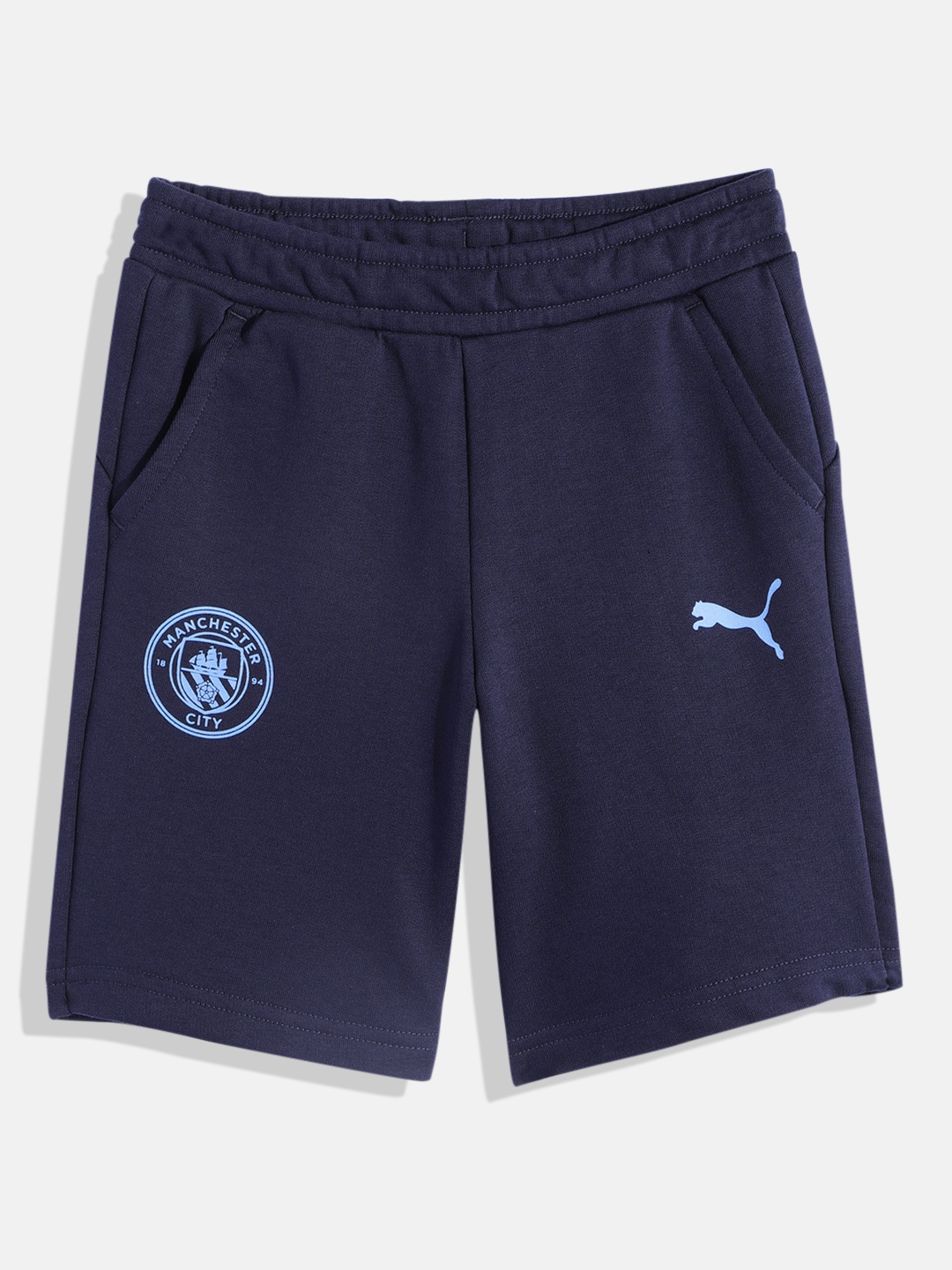 

Puma Boys Manchester City FC Printed Regular fit Sports Shorts, Navy blue