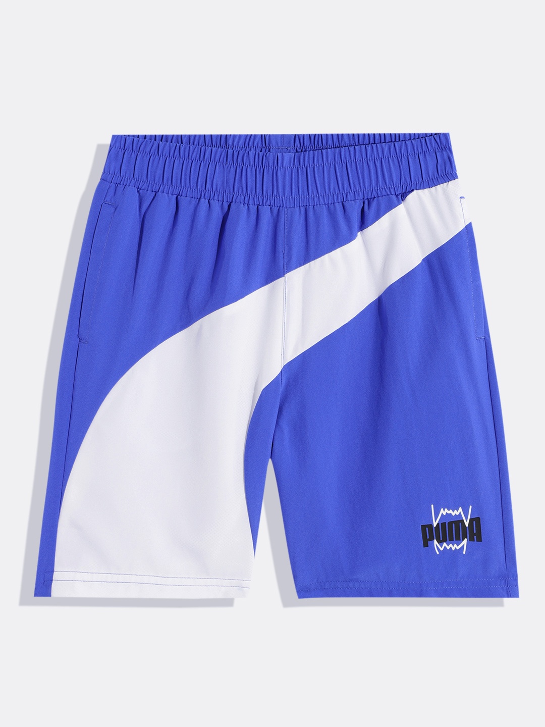 

Puma Boys Colourblocked Relaxed Fit Basketball Clyde Shorts, Blue